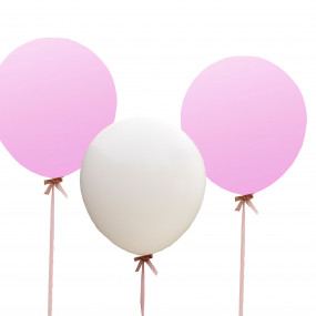Conj. 3 balões brancos e rosa 92cm